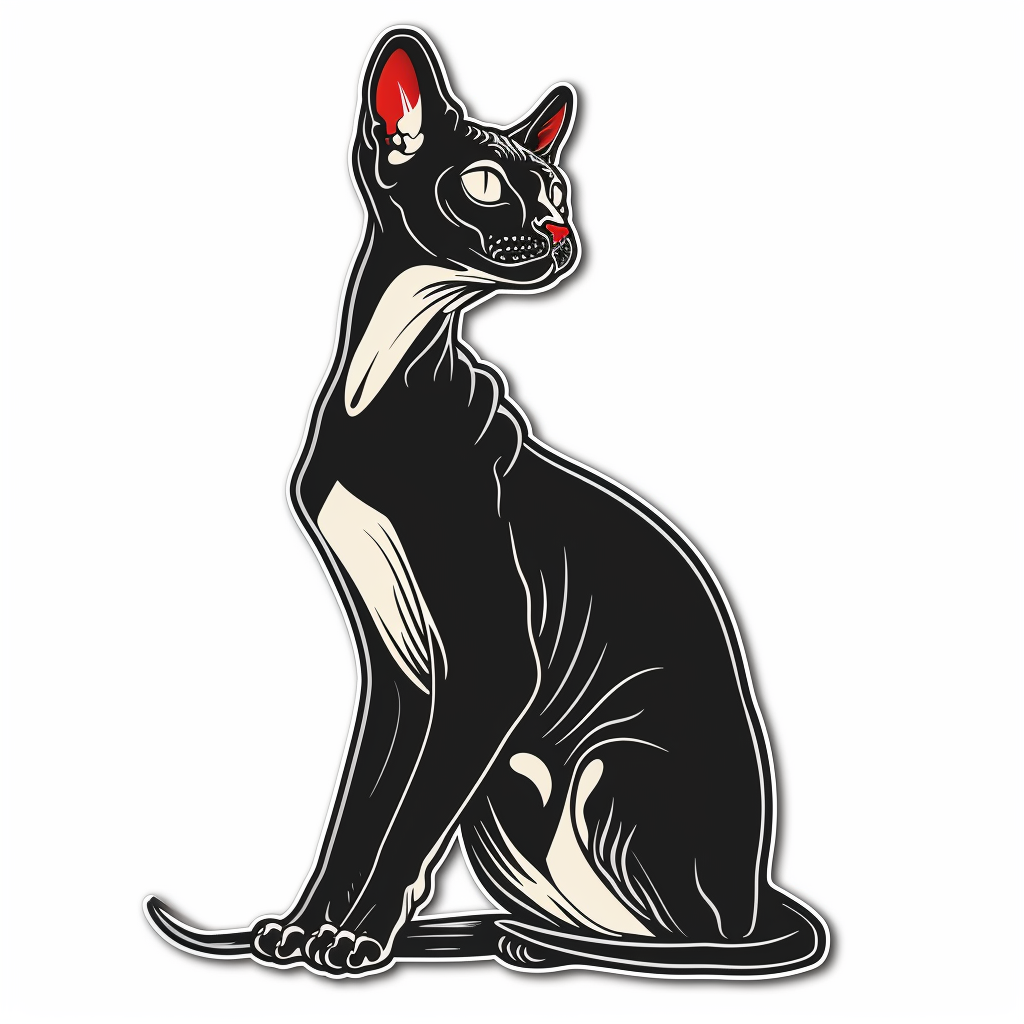 Sphynx Cat Vinyl Decal Sticker for Car, Laptop, Tumbler and more # F09996
