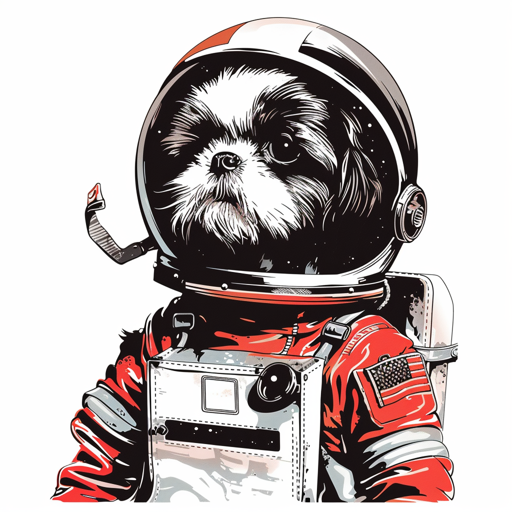 Adorable Shih Tzu Dog Expressive surreal Vinyl Decal Sticker for Car, Laptop, Tumbler and more # F018439