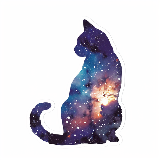 Abyssinian Cat astronaut majestic Expressive surreal Vinyl Decal Sticker for Car, Laptop, Tumbler and more # F021176-4" x 4"