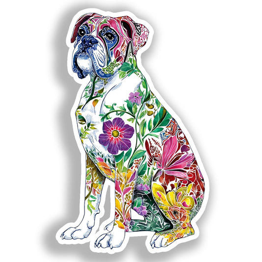 Boxer Dog Vinyl Decal Sticker for Car, Laptop, Tumbler and more # A018965-4" x 4"