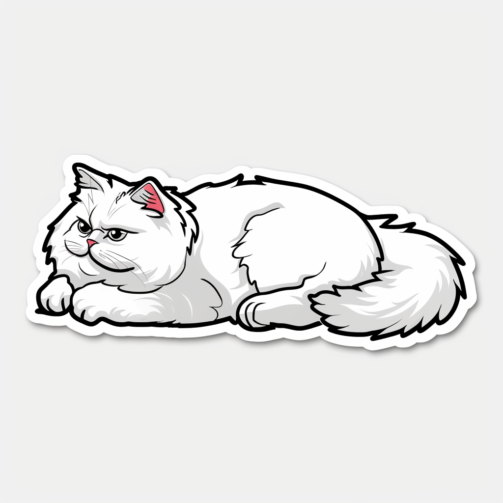 Sticker of a Persian Cat majestic Expressive surreal Vinyl Decal Sticker for Car, Laptop, Tumbler and more # F016375