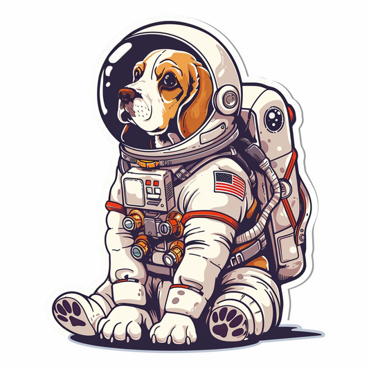 Beagle dog astronaut Vinyl Decal Sticker for Car, Laptop, Tumbler and more # F011943