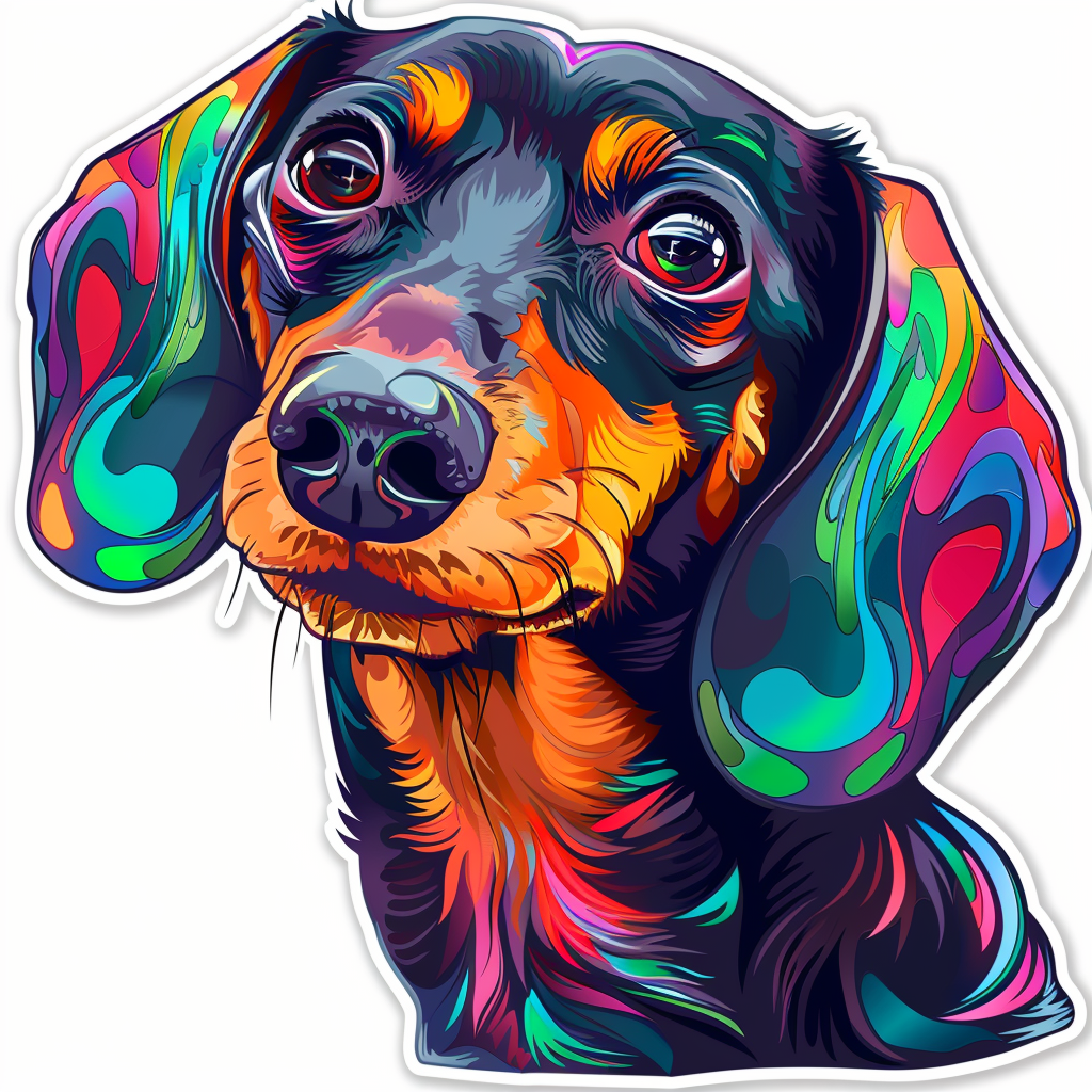 Dachshund Dog Heartcore Vinyl Decal Sticker for Car, Laptop, Tumbler and more # F012826