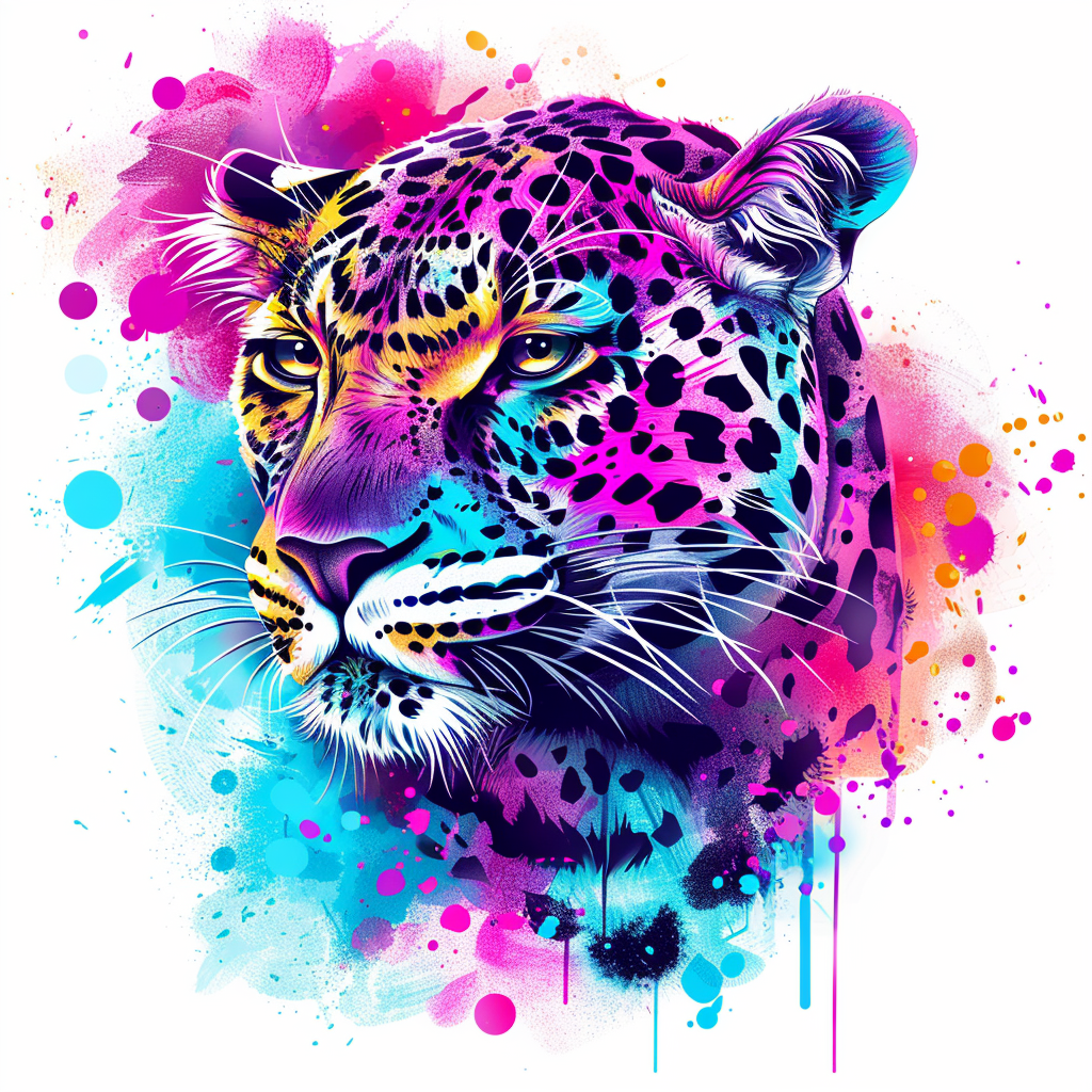 Leopard majestic Expressive surreal Vinyl Decal Sticker for Car, Laptop, Tumbler and more # F022427