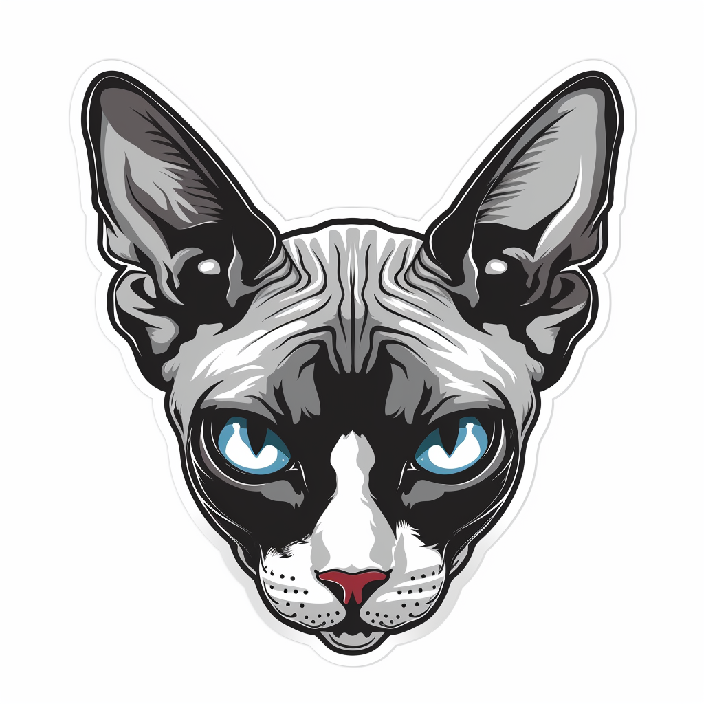 Sphynx Cat Vinyl Decal Sticker for Car, Laptop, Tumbler and more # F010041