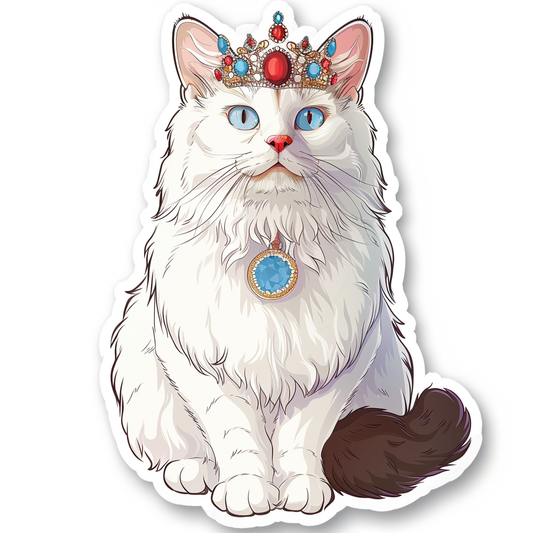 Ragdoll Cat crowned Vinyl Decal Sticker for Car, Laptop, Tumbler and more # F010264