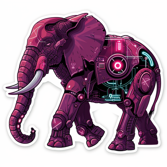 Elephant Expressive surreal Vinyl Decal Sticker for Car, Laptop, Tumbler and more # F022281-4" x 4"