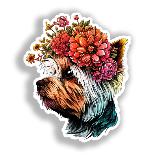 Yorkshire Terrier Dog Vinyl Decal Sticker for Car, Laptop, Tumbler and more # A017117-4" x 4"