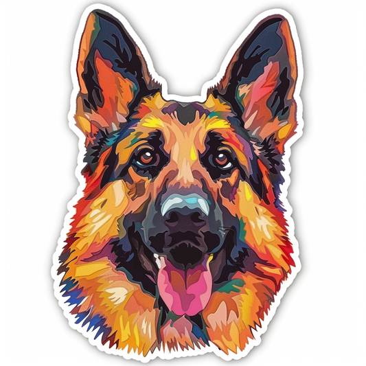 German Shepherd Dog cartoon Vinyl Decal Sticker for Car, Laptop, Tumbler and more # F011609