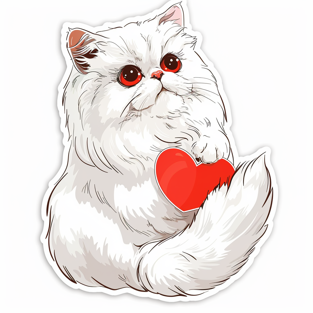 Persian Cat Expressive surreal Vinyl Decal Sticker for Car, Laptop, Tumbler and more # F016266