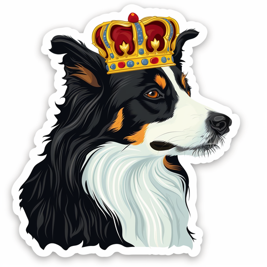 Border Collie Dog majestic Expressive surreal Vinyl Decal Sticker for Car, Laptop, Tumbler and more # F021765-4" x 4"