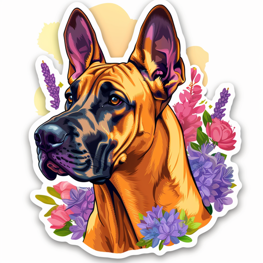 Great Dane Dog Expressive surreal Vinyl Decal Sticker for Car, Laptop, Tumbler and more # F022899