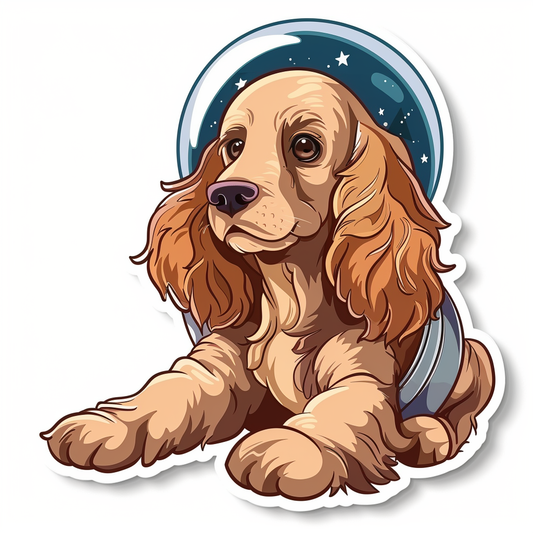 Cute and Adorable Cocker Spaniel Dog Expressive surreal Vinyl Decal Sticker for Car, Laptop, Tumbler and more # F019983-4" x 4"