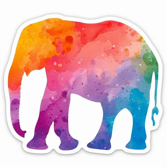 Elephant Expressive surreal Vinyl Decal Sticker for Car, Laptop, Tumbler and more # F022235-4" x 4"