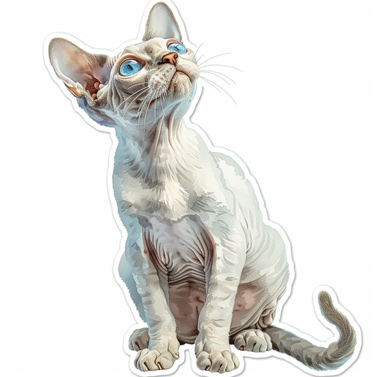 Devon Rex Cat Vinyl Decal Sticker for Car, Laptop, Tumbler and more # F09772