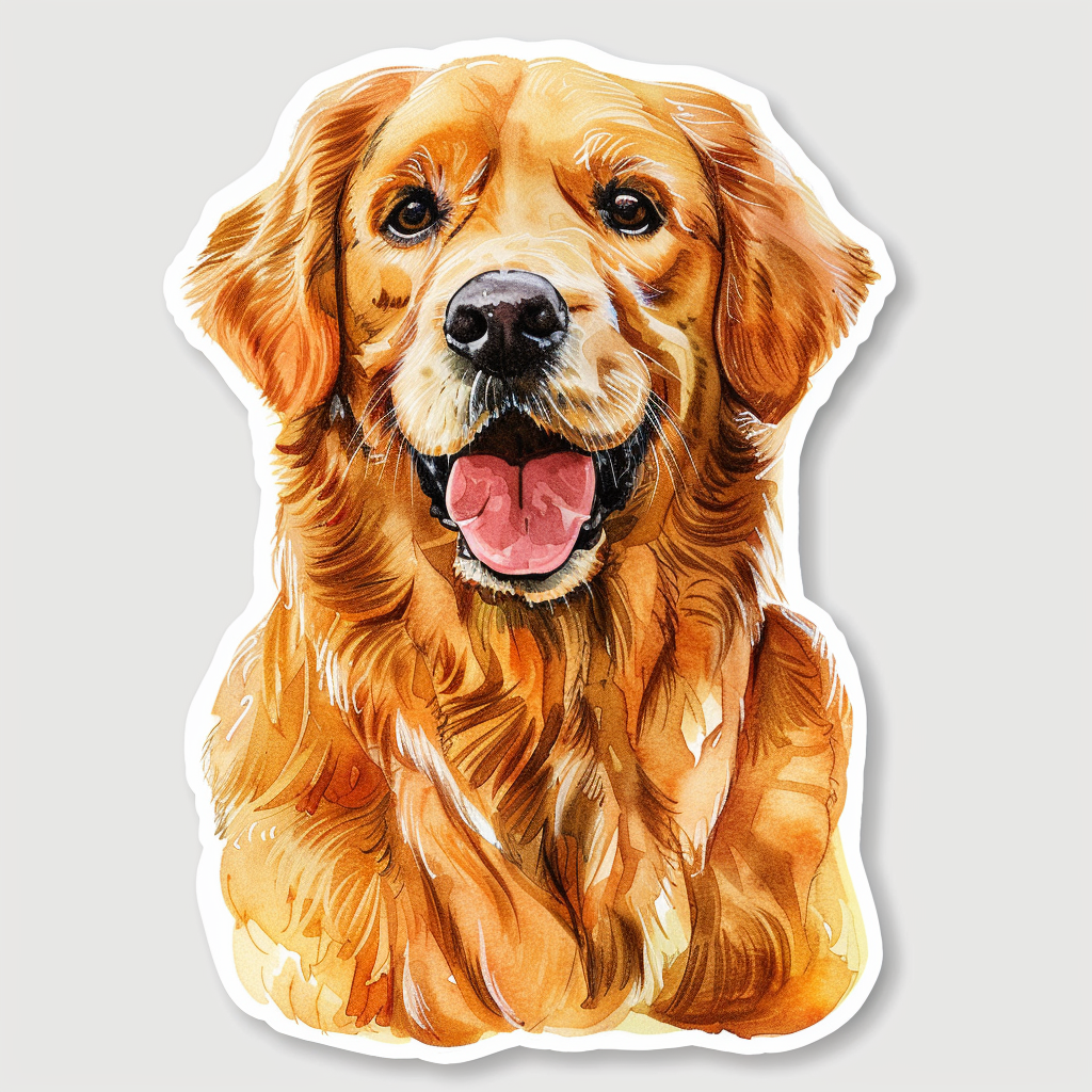 Golden Retriever Dog Vinyl Decal Sticker for Car, Laptop, Tumbler and more # F07235
