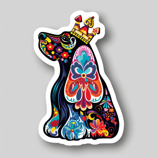 Cocker Spaniel Dog crowned majestic Expressive surreal Vinyl Decal Sticker for Car, Laptop, Tumbler and more # F020274-4" x 4"