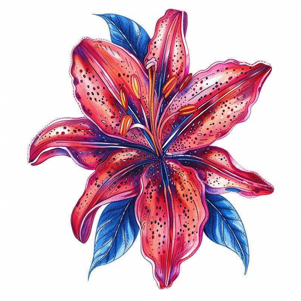 Lily flower majestic Expressive surreal Vinyl Decal Sticker for Car, Laptop, Tumbler and more # F023173