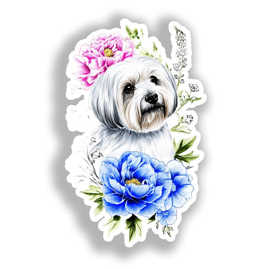 Maltese Dog Vinyl Decal Sticker for Car, Laptop, Tumbler and more # A019427-4" x 4"