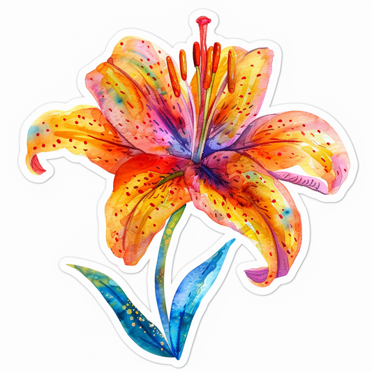 Lily flower majestic Expressive surreal Vinyl Decal Sticker for Car, Laptop, Tumbler and more # F023258