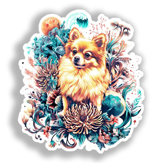 Pomeranian Dog Vinyl Decal Sticker for Car, Laptop, Tumbler and more # A017497-4" x 4"