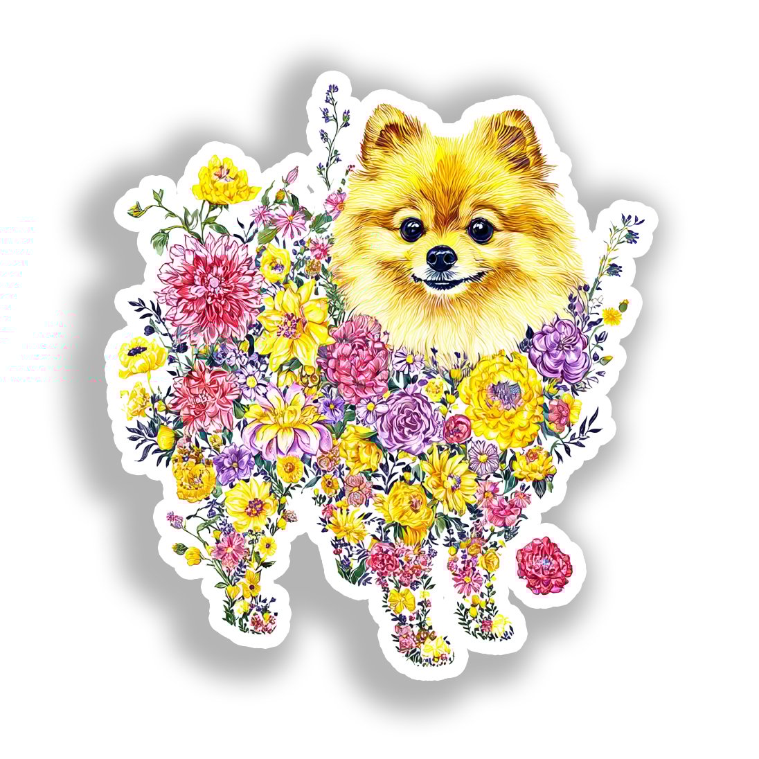 Pomeranian Dog Vinyl Decal Sticker for Car, Laptop, Tumbler and more # A017478-4" x 4"
