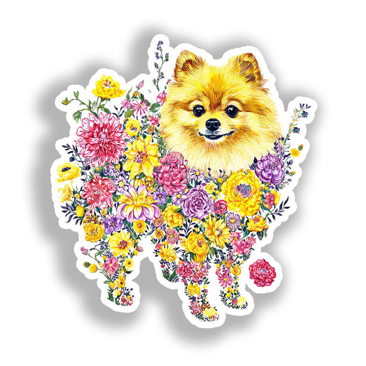 Pomeranian Dog Vinyl Decal Sticker for Car, Laptop, Tumbler and more # A017478-4" x 4"