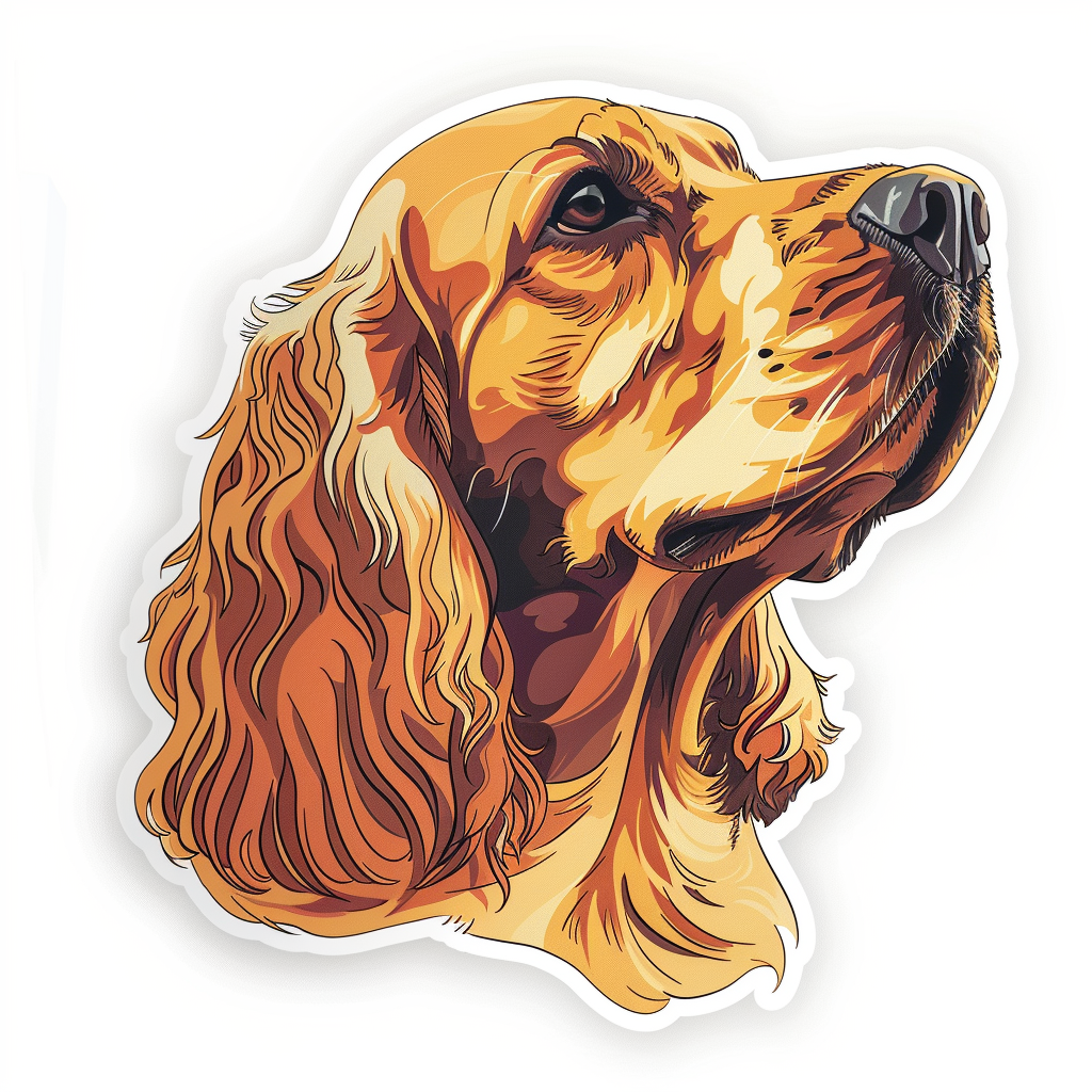Sticker of a Cocker Spaniel Dog majestic Expressive surreal Vinyl Decal Sticker for Car, Laptop, Tumbler and more # F020171