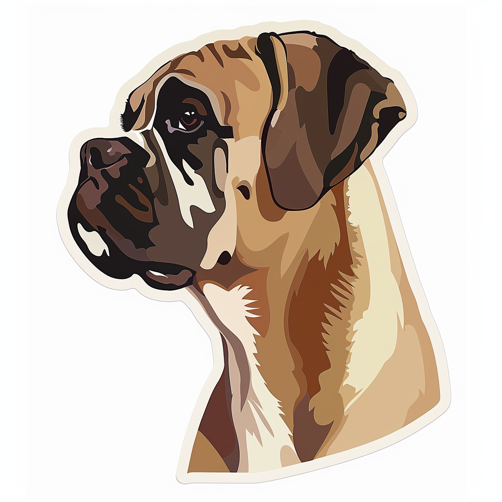 Boxer DogWhite  Vinyl Decal Sticker for Car, Laptop, Tumbler and more # F07530