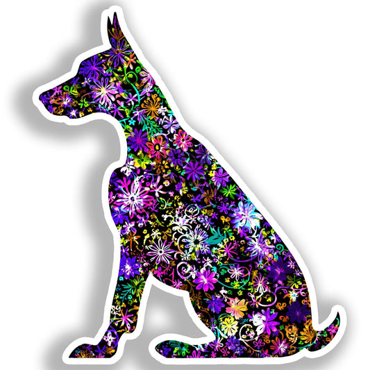 Doberman Pnscher Dog Vinyl Decal Sticker for Car, Laptop, Tumbler and more # A019680-4" x 4"