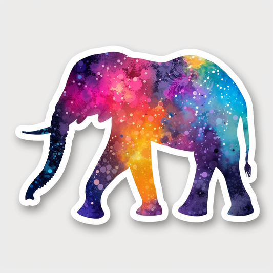 Elephant Expressive surreal Vinyl Decal Sticker for Car, Laptop, Tumbler and more # F022321-4" x 4"