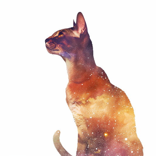 Abyssinian Cat astronaut majestic Expressive surreal Vinyl Decal Sticker for Car, Laptop, Tumbler and more # F021172-4" x 4"