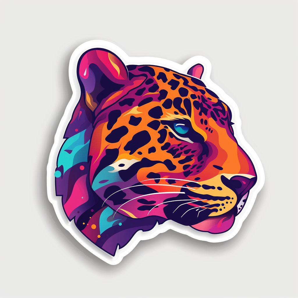 Leopard majestic Expressive surreal Vinyl Decal Sticker for Car, Laptop, Tumbler and more # F022449