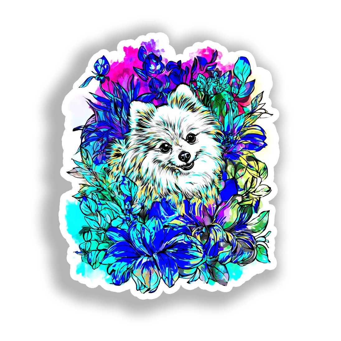 Pomeranian Dog Vinyl Decal Sticker for Car, Laptop, Tumbler and more # A017389-4" x 4"