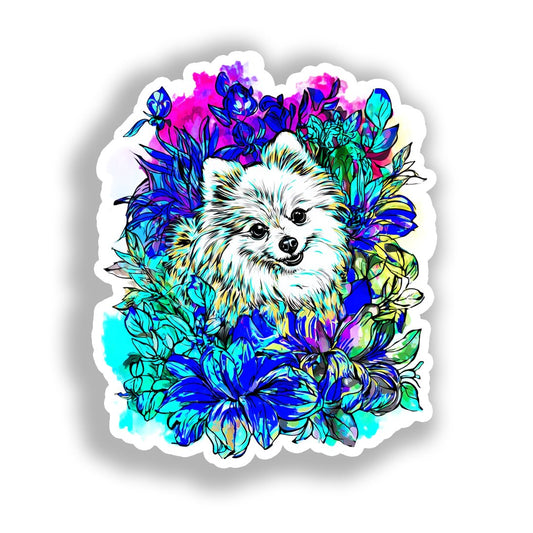 Pomeranian Dog Vinyl Decal Sticker for Car, Laptop, Tumbler and more # A017389-4" x 4"