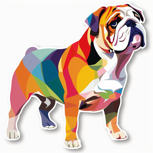 Bulldog Dog majestic Expressive surreal Vinyl Decal Sticker for Car, Laptop, Tumbler and more # F017369-8" x 8"