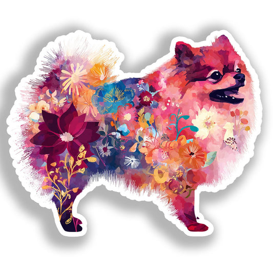 Pomeranian Dog Vinyl Decal Sticker for Car, Laptop, Tumbler and more # A017466-4" x 4"
