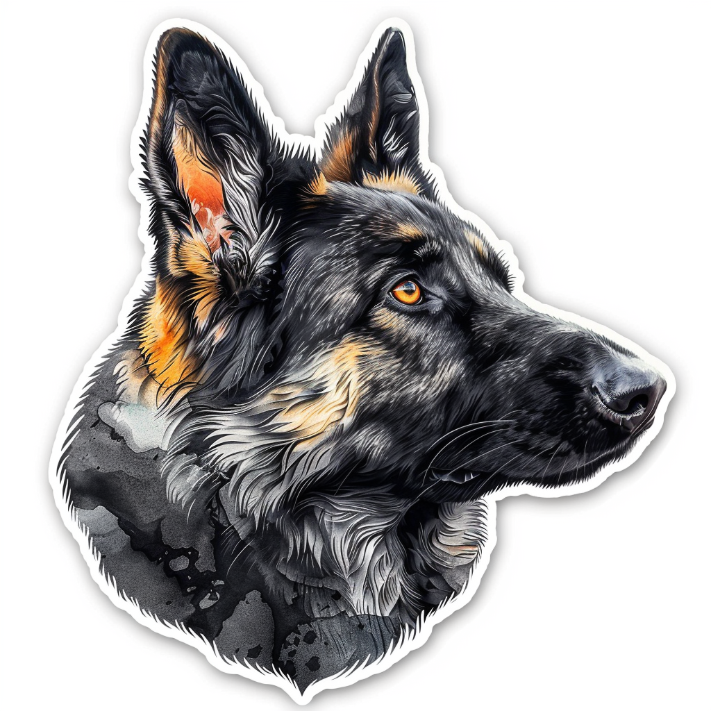 German Shepherd Dog Vinyl Decal Sticker for Car, Laptop, Tumbler and more # F011359