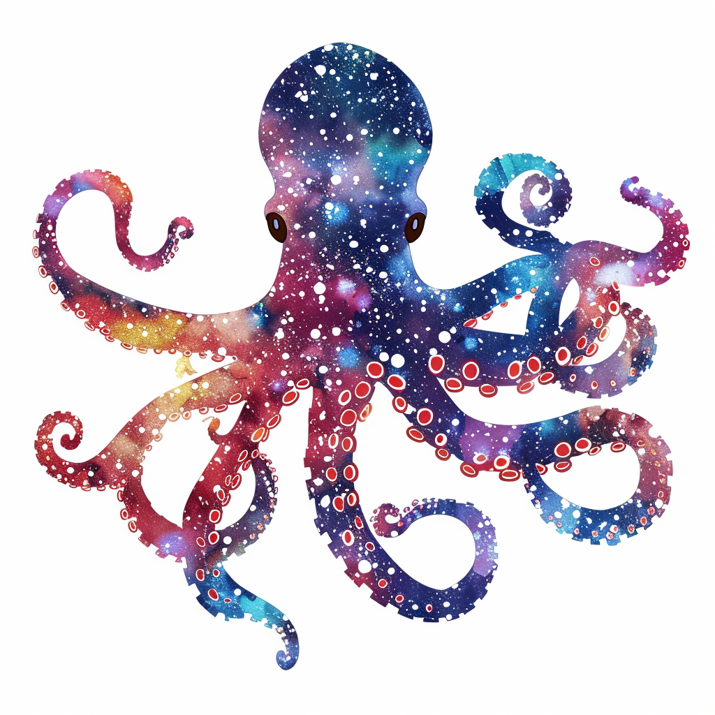 Sticker of a Octopus galaxy majestic Expressive surreal Vinyl Decal Sticker for Car, Laptop, Tumbler and more # F015617