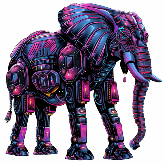 Elephant Expressive surreal Vinyl Decal Sticker for Car, Laptop, Tumbler and more # F022268-4" x 4"