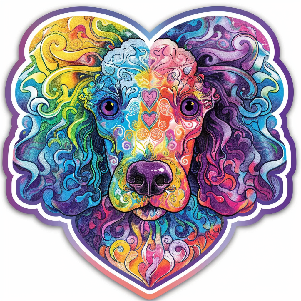 Poodle Dog heartcore Vinyl Decal Sticker for Car, Laptop, Tumbler and more # F012281