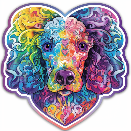 Poodle Dog heartcore Vinyl Decal Sticker for Car, Laptop, Tumbler and more # F012281