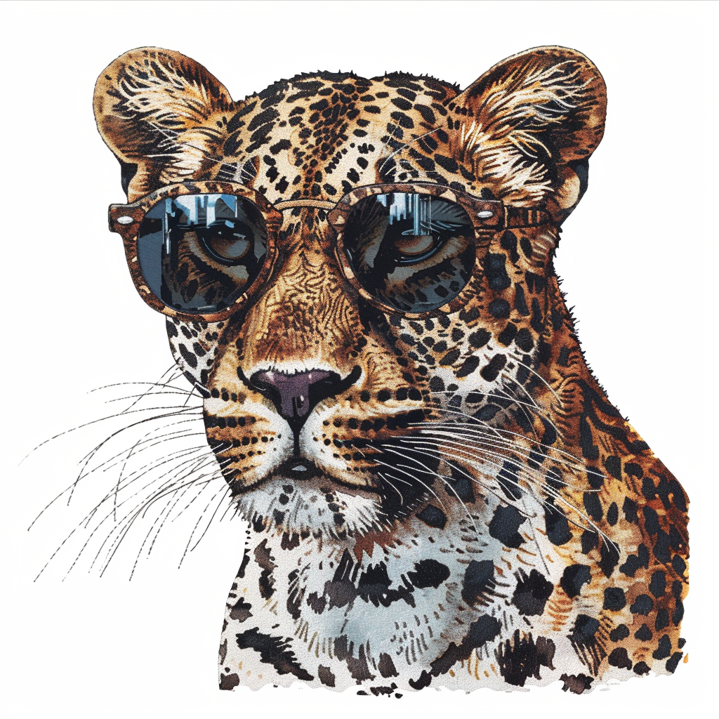 Leopard majestic Expressive surreal Vinyl Decal Sticker for Car, Laptop, Tumbler and more # F022420