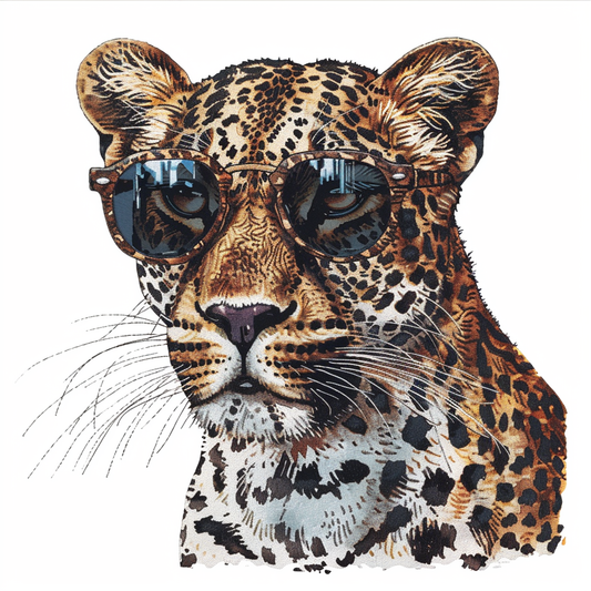 Leopard majestic Expressive surreal Vinyl Decal Sticker for Car, Laptop, Tumbler and more # F022420