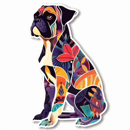 Boxer DogWhite  Vinyl Decal Sticker for Car, Laptop, Tumbler and more # F07332