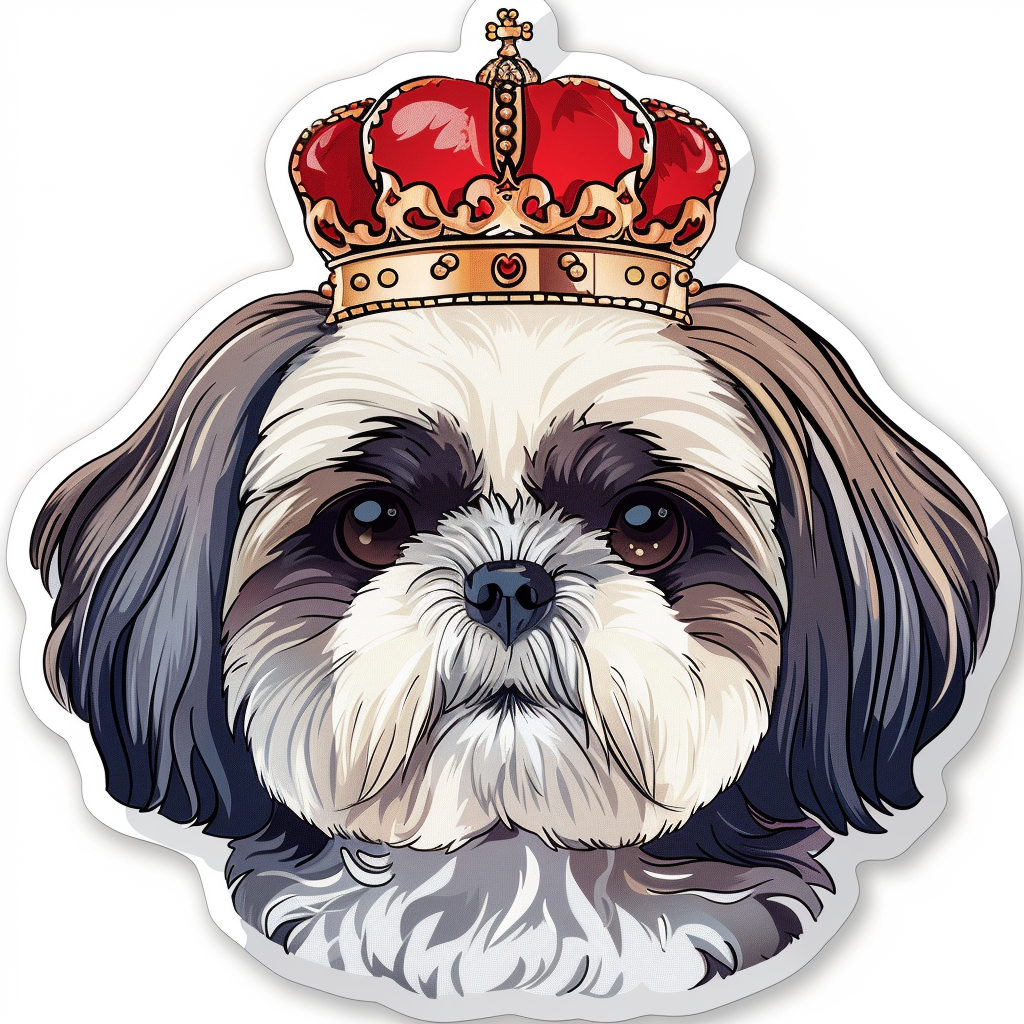 Adorable Shih Tzu Dog Expressive surreal Vinyl Decal Sticker for Car, Laptop, Tumbler and more # F018415