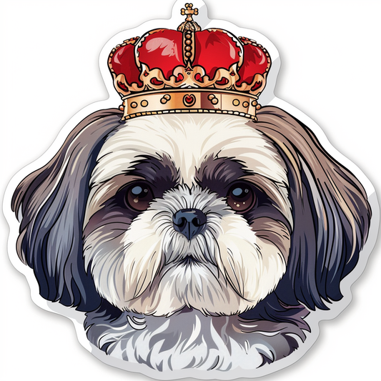 Adorable Shih Tzu Dog Expressive surreal Vinyl Decal Sticker for Car, Laptop, Tumbler and more # F018415
