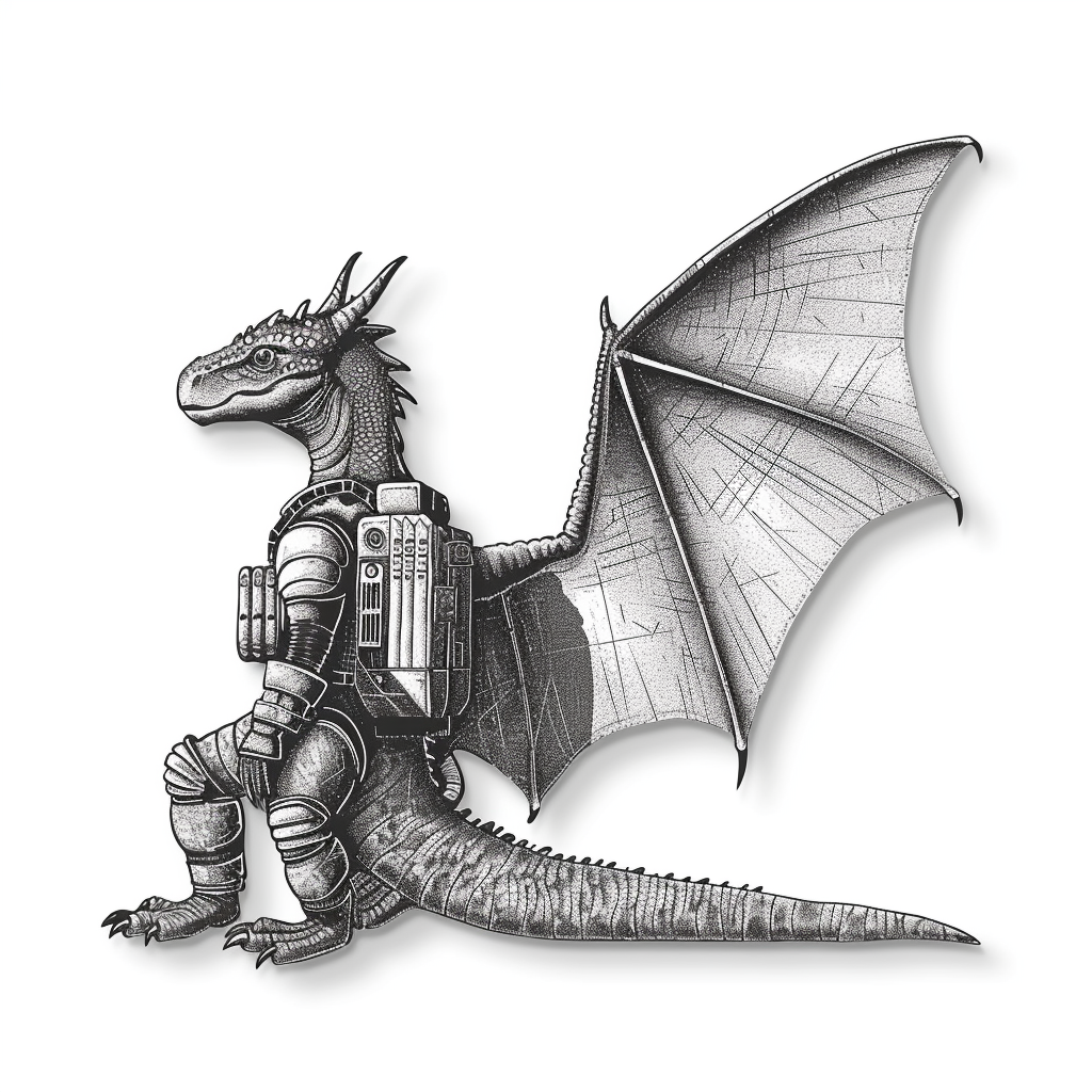 Sticker of a Dragon astronaut majestic Expressive surreal Vinyl Decal Sticker for Car, Laptop, Tumbler and more # F019149