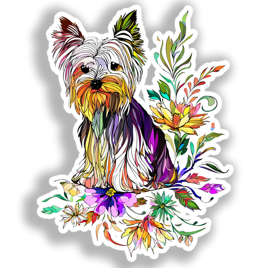 Yorkshire Terrier Dog Vinyl Decal Sticker for Car, Laptop, Tumbler and more # A017172-4" x 4"