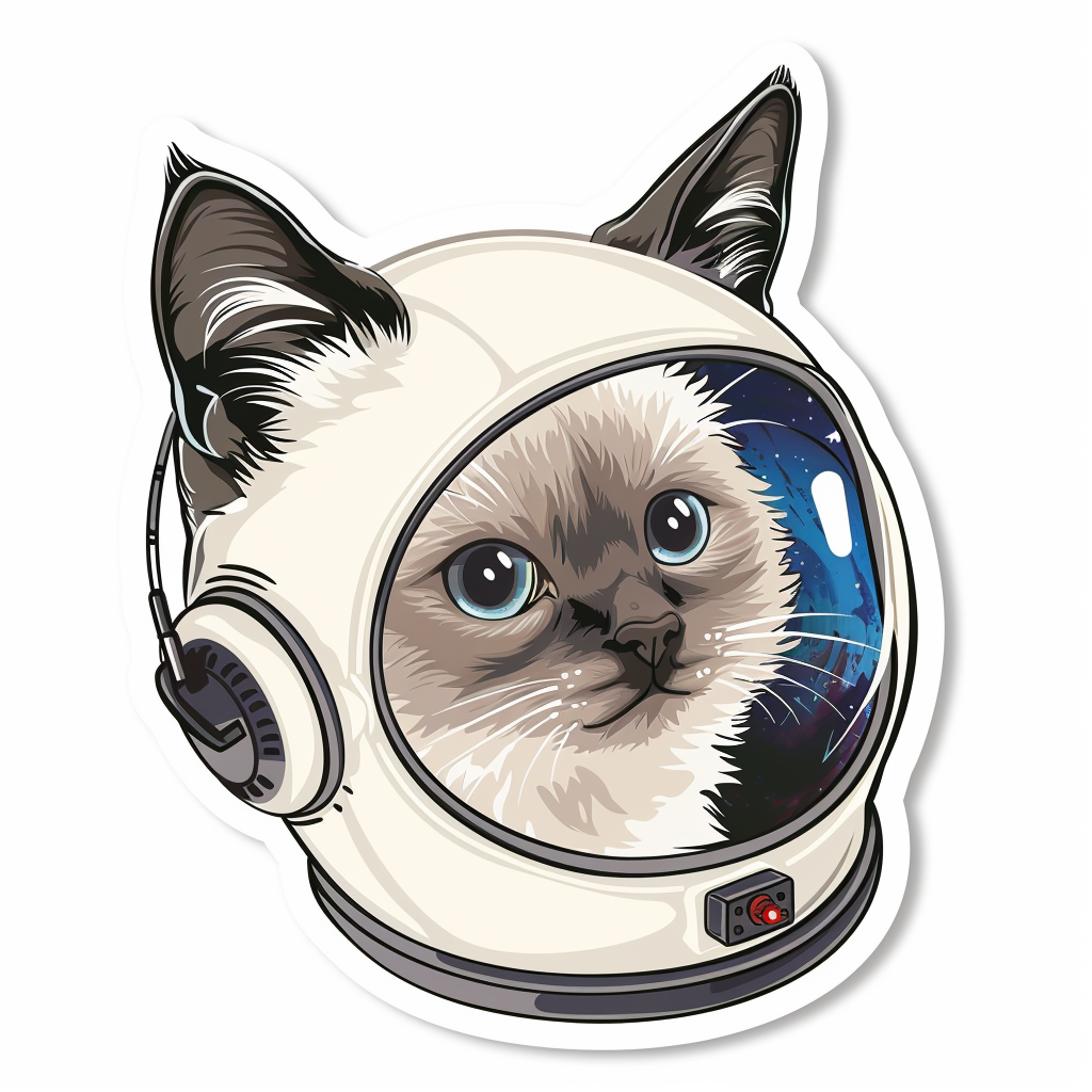 Ragdoll Cat astronaut Vinyl Decal Sticker for Car, Laptop, Tumbler and more # F010215